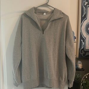 Women’s Gray Half-Zip Sweater
